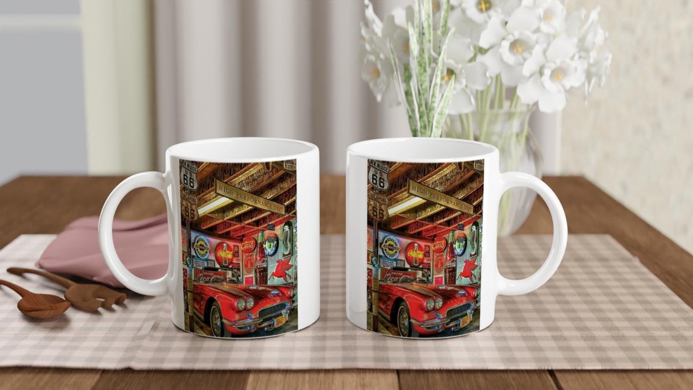 Retro Garaj Temalı Kupa Bardak - 5