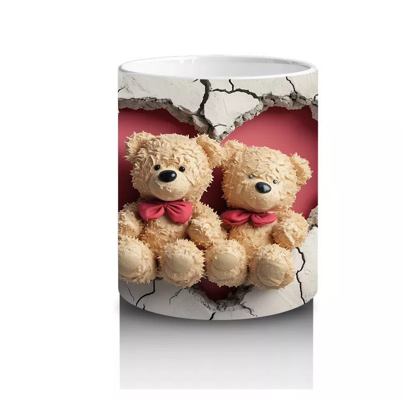 Romantik Ayıcıklar (Ön ve Arka) – Baskılı Kahve Kupası - 3