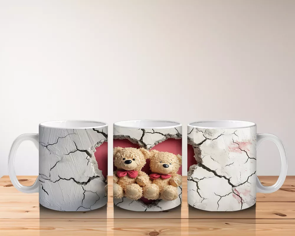 Romantik Ayıcıklar (Ön ve Arka) – Baskılı Kahve Kupası - 5