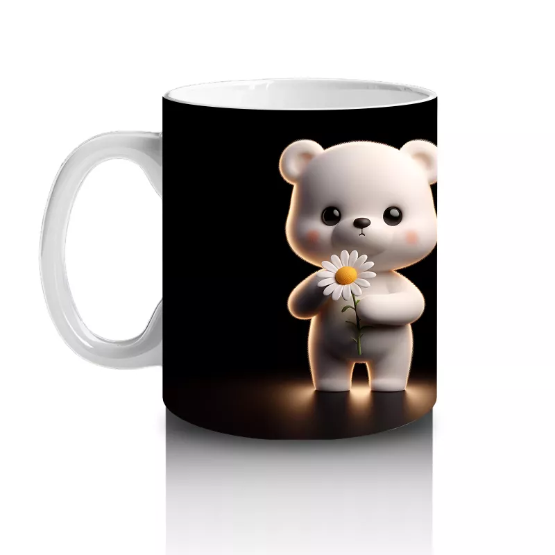 Romantik Işıklar Altında Ayıcık Çifti – Baskılı Kahve Kupası - 2