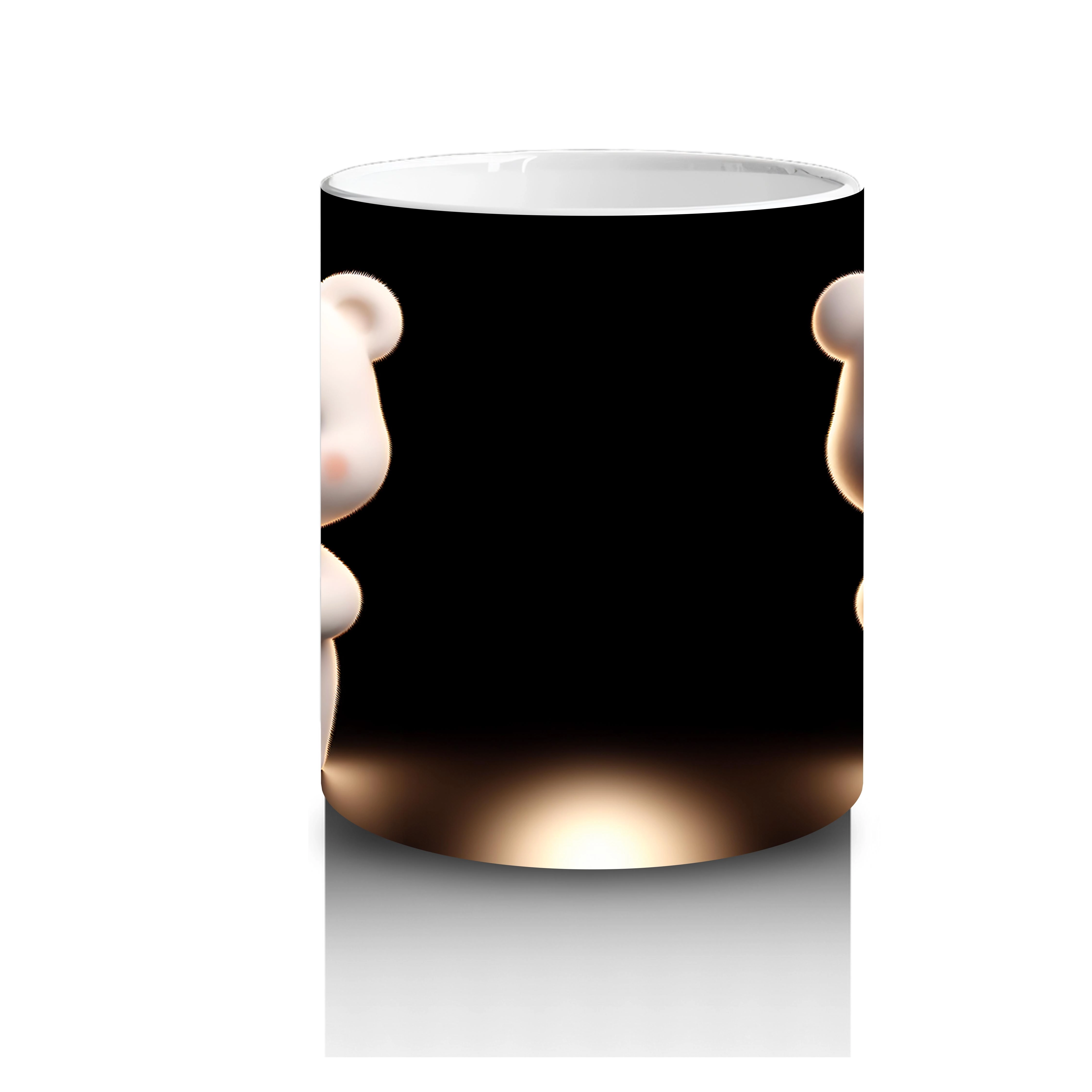 Romantik Işıklar Altında Ayıcık Çifti – Baskılı Kahve Kupası - 3