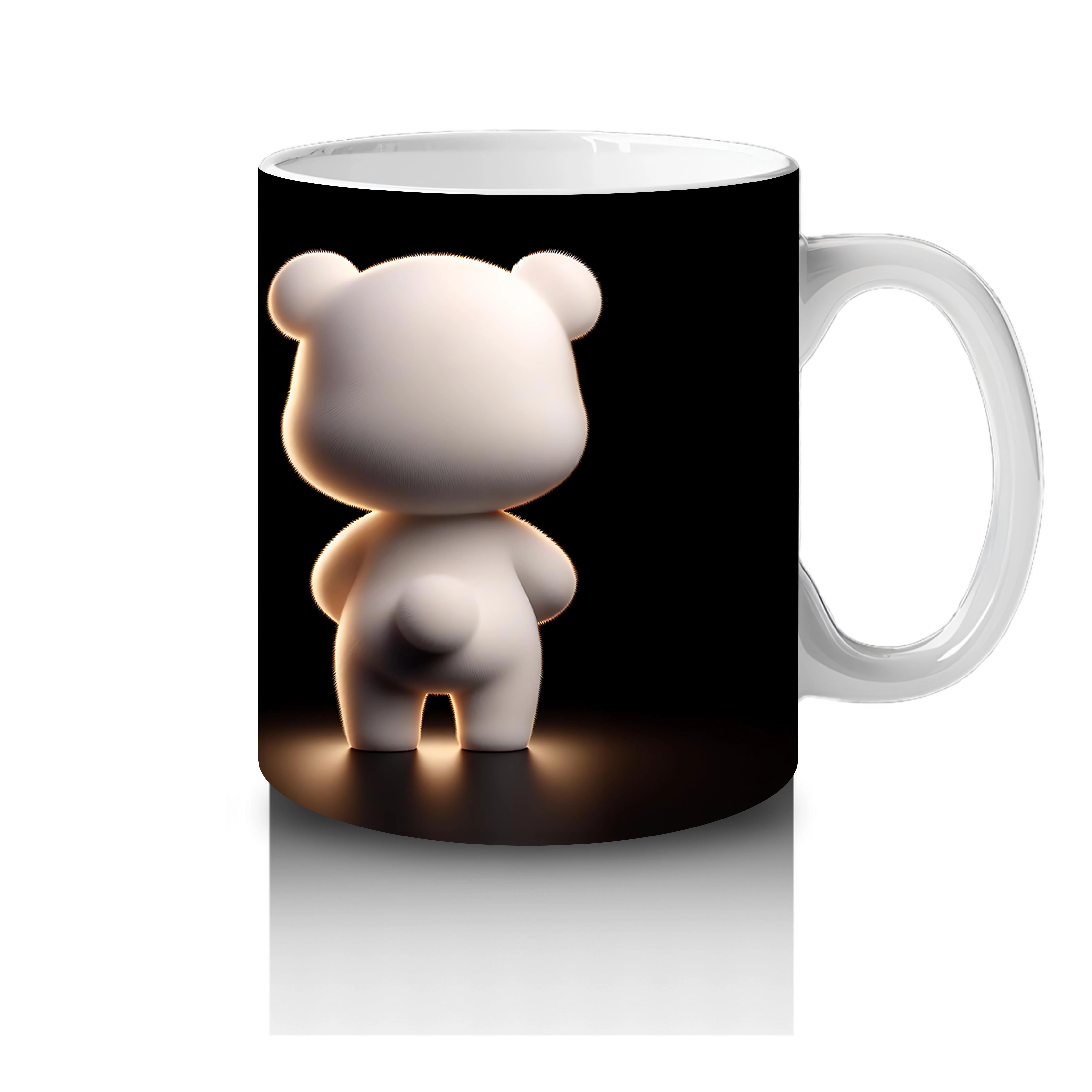 Romantik Işıklar Altında Ayıcık Çifti – Baskılı Kahve Kupası - 4