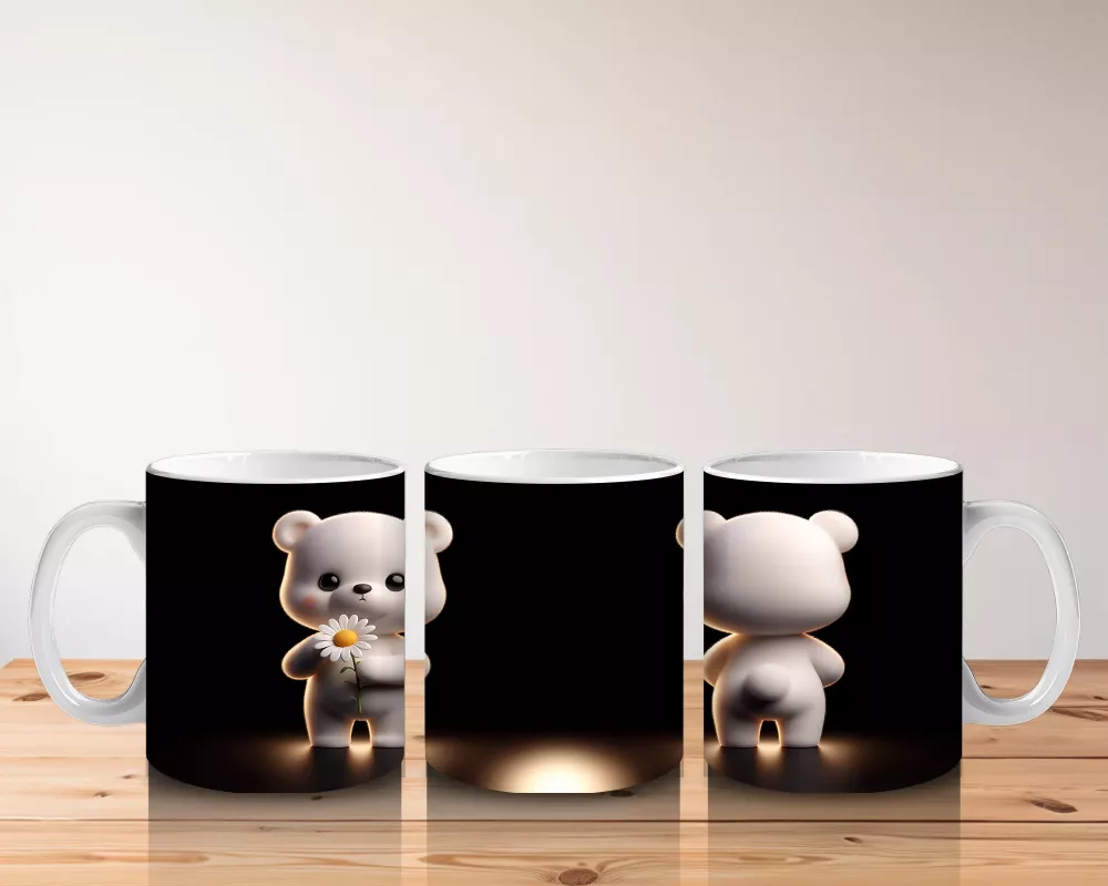 Romantik Işıklar Altında Ayıcık Çifti – Baskılı Kahve Kupası - 5