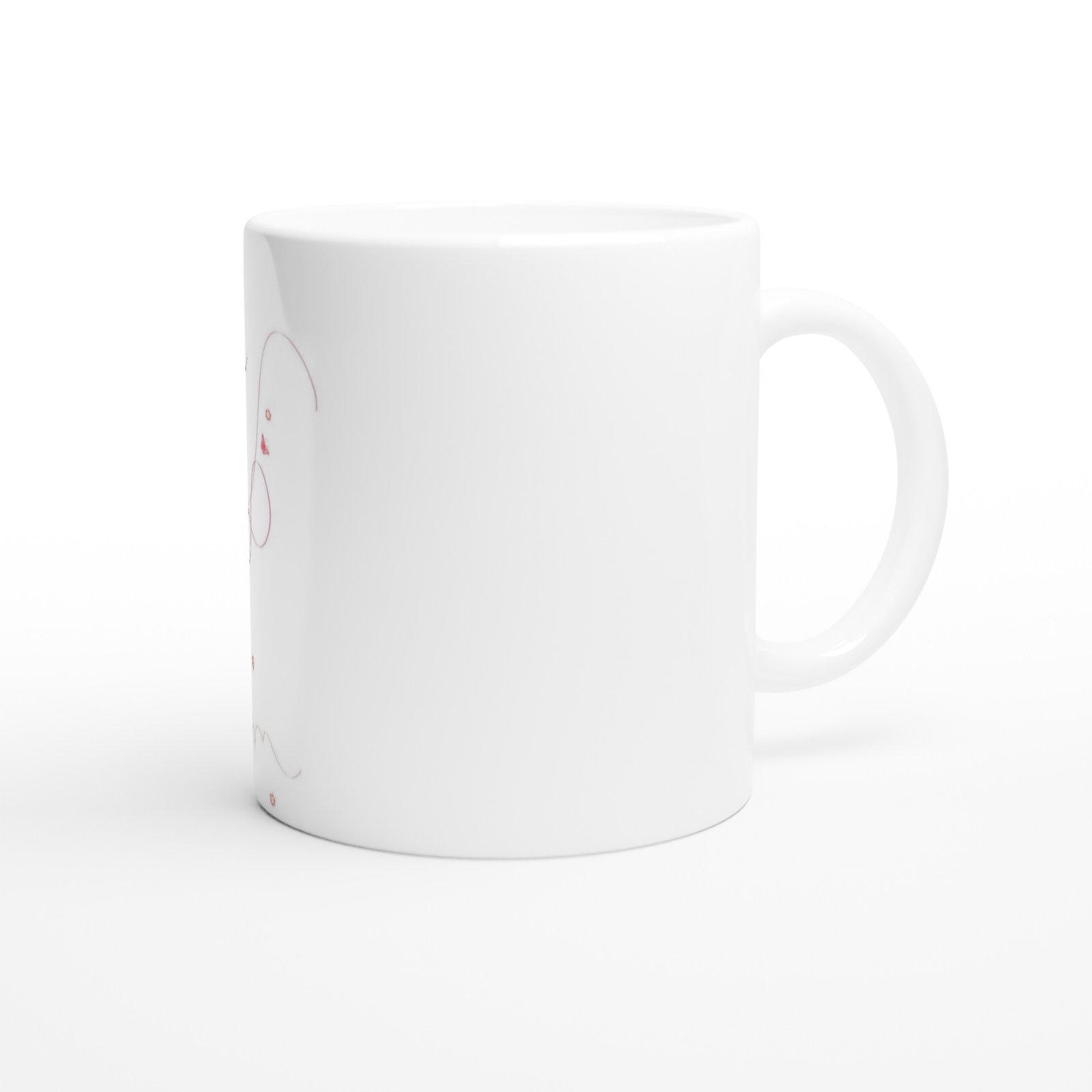 Romantik Kırmızı Gül Desenli Kupa Bardak - 3