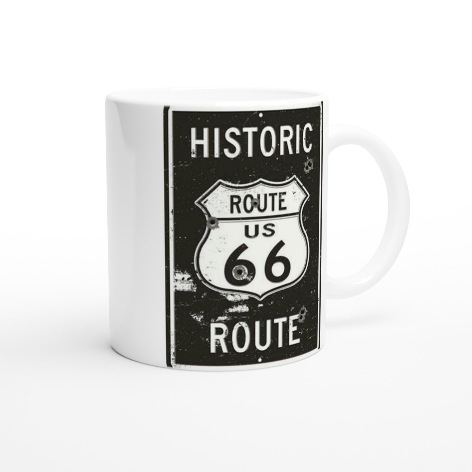 Route 66 Kurşun İzli Retro Metal Levha Temalı Kupa Bardak - 2