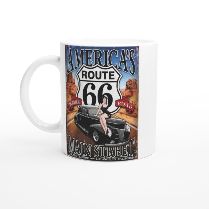 Route 66 Main Street Pin-Up Kupa Bardak