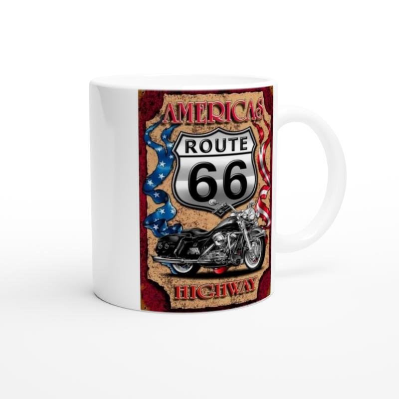 Route 66 Motosiklet Temalı Kupa Bardak