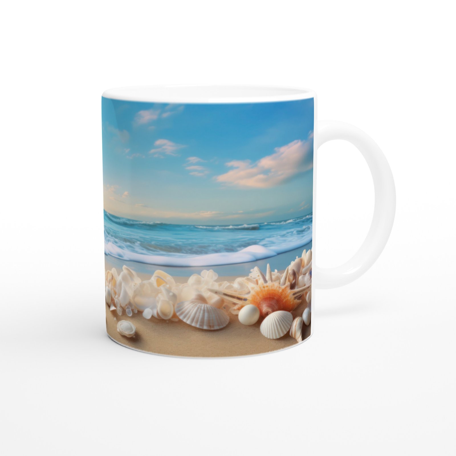 Sabah Işığında Deniz Kabuğu Temalı Kupa Bardak - 3