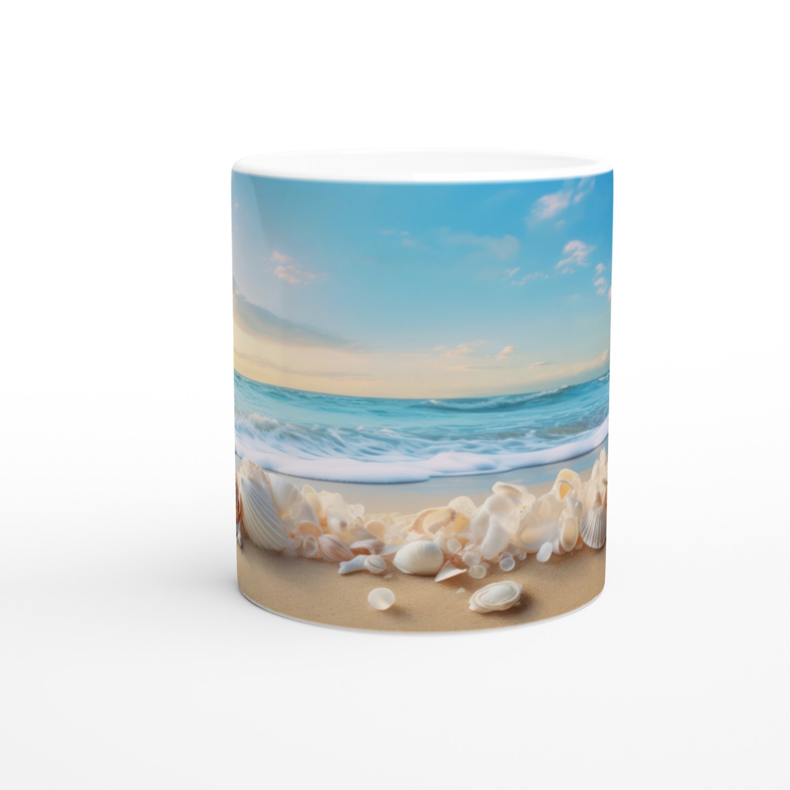 Sabah Işığında Deniz Kabuğu Temalı Kupa Bardak