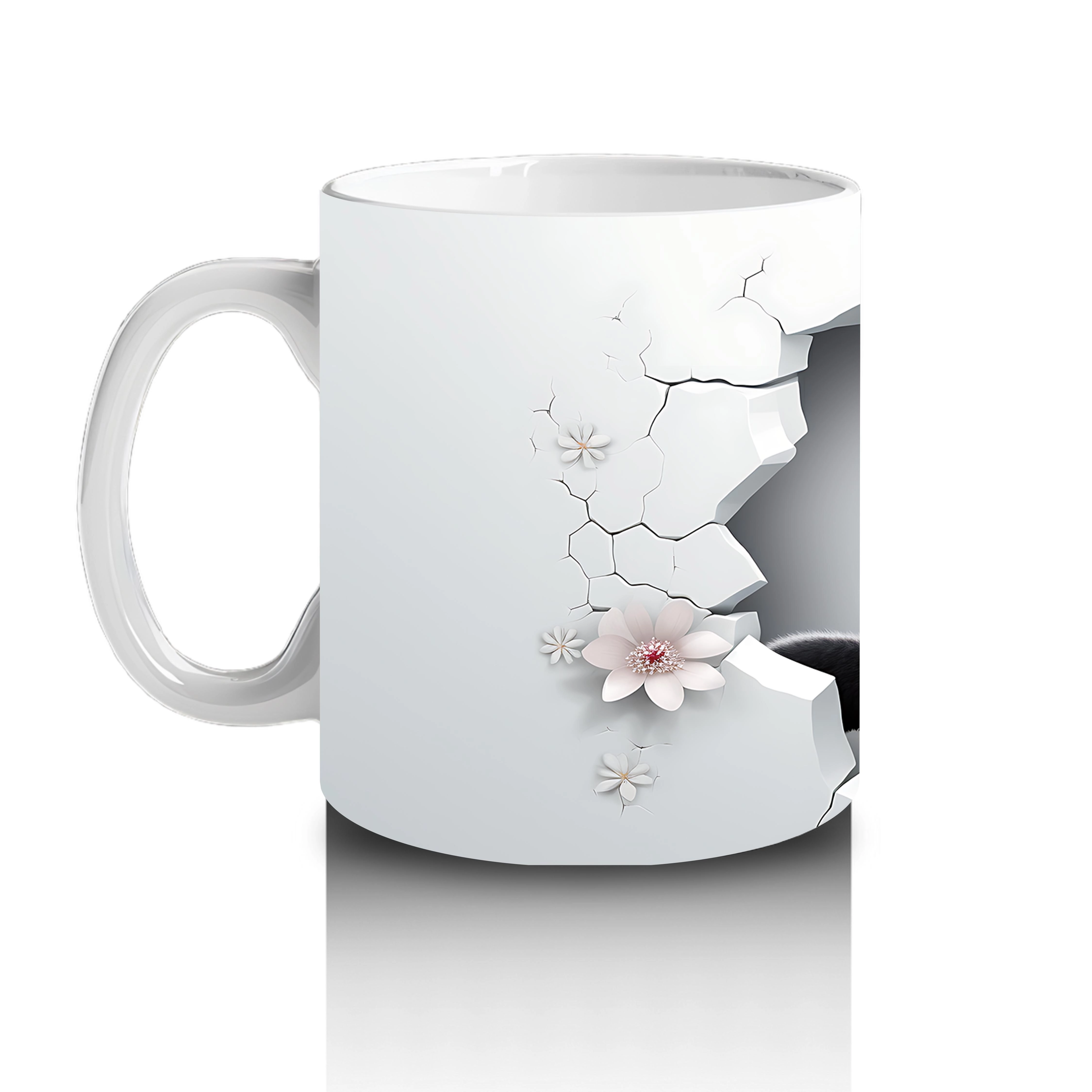 Sakura Çiçekleriyle Sevimli Penguen – Baskılı Kahve Kupası - 2