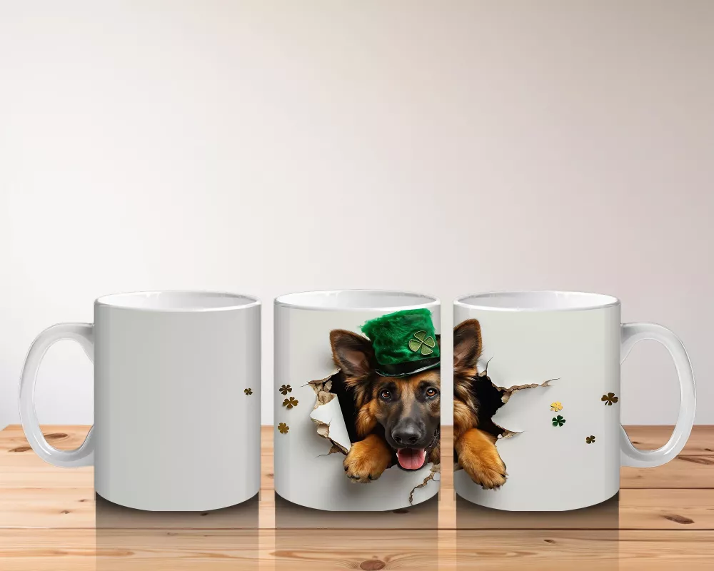 Şans Getiren Şapkalı Corgi Köpek - Baskılı Kahve Kupası - 5