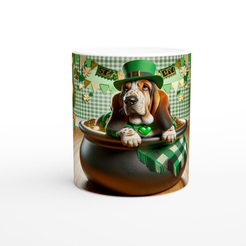 Şans Tenceresinde Basset Hound Temalı Baskılı Kupa Bardak