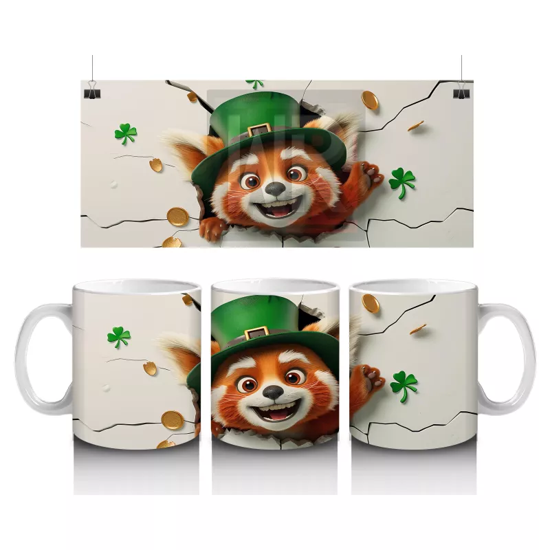 Şanslı Tilki ve Yonca Temalı - Baskılı Kahve Kupası