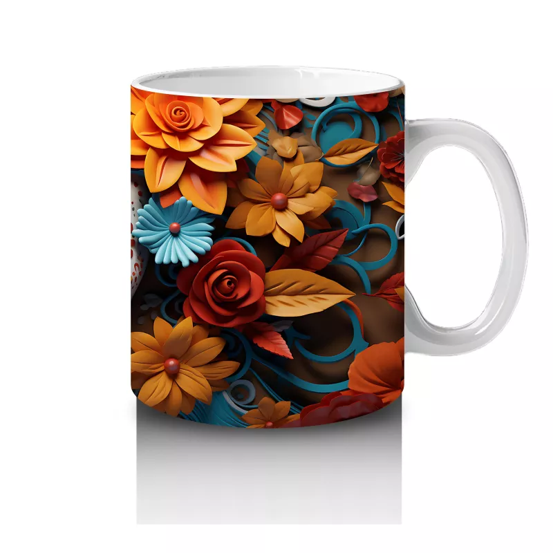 Sarı Güller Arasında Gotik Mavi Bakış – Hediyelik Kahve Kupası - 4