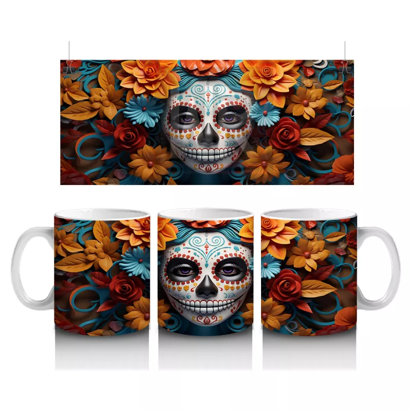 Sarı Güller Arasında Gotik Mavi Bakış – Hediyelik Kahve Kupası