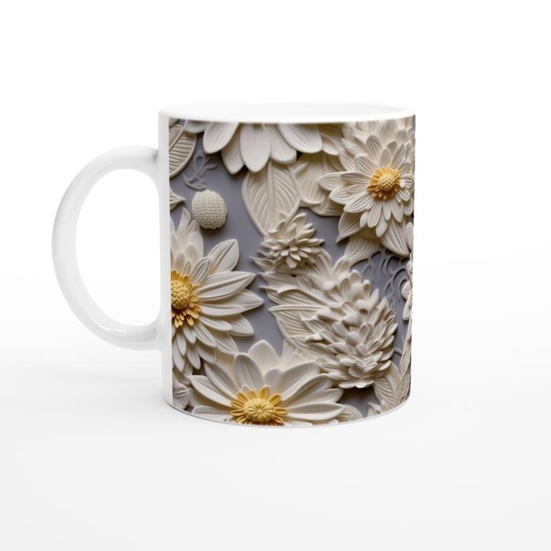 Sarı Merkezli Rölyef Papatya Kupa Bardak