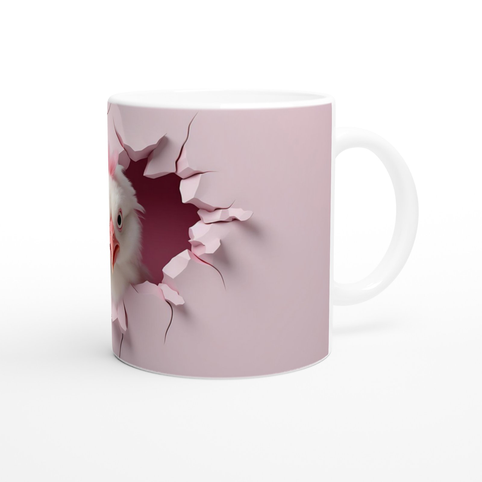 Şaşkın Tavuk Temalı Baskılı Kupa Bardak - 3