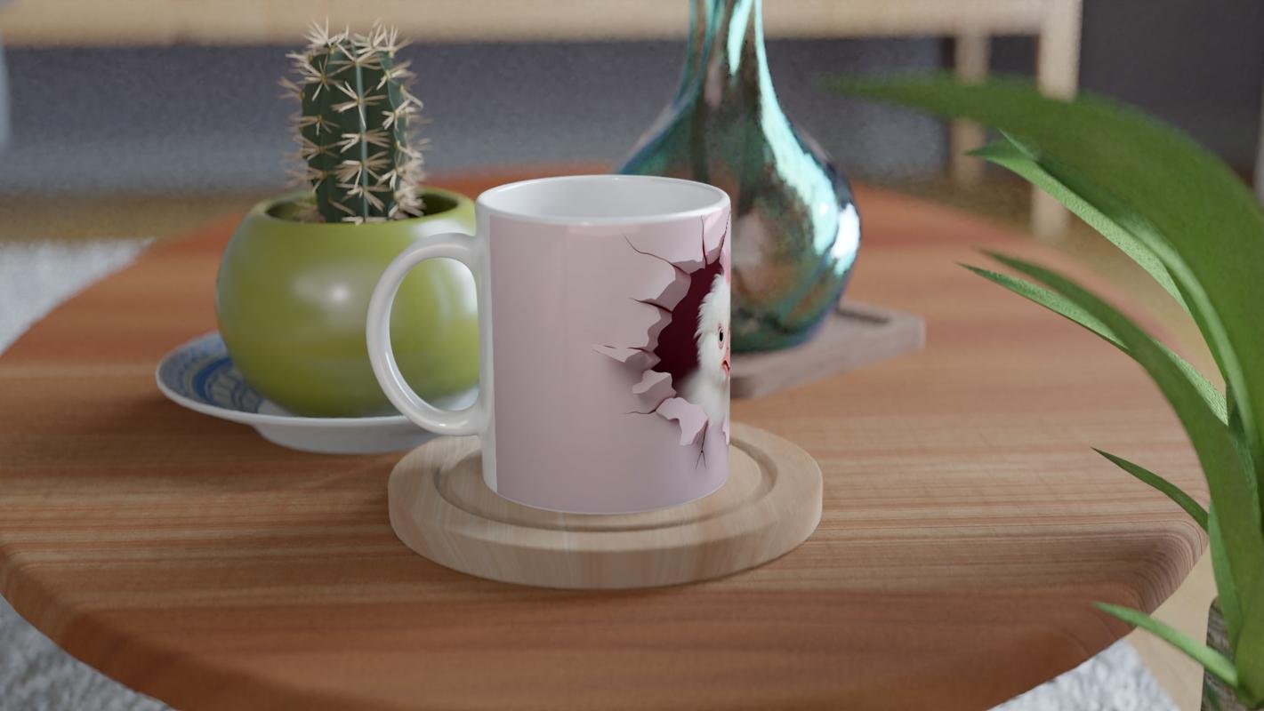 Şaşkın Tavuk Temalı Baskılı Kupa Bardak - 4