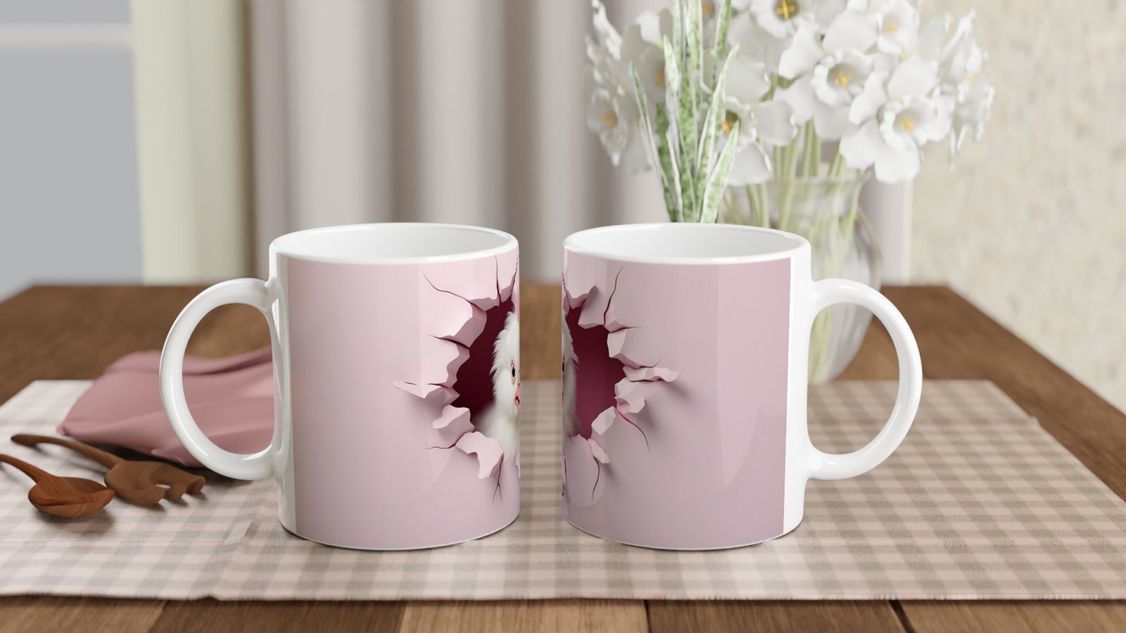 Şaşkın Tavuk Temalı Baskılı Kupa Bardak - 5