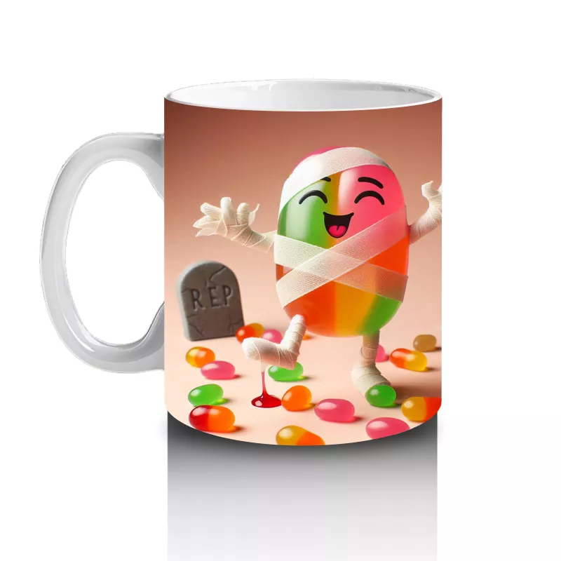 Şeker Temalı Renkli Canavar Figürleriyle Eğlenceli Cadılar Bayramı Baskılı Kupa - 2