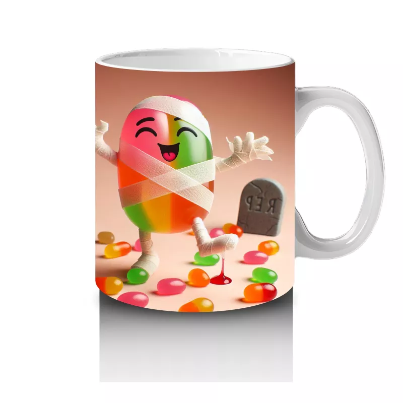 Şeker Temalı Renkli Canavar Figürleriyle Eğlenceli Cadılar Bayramı Baskılı Kupa - 4