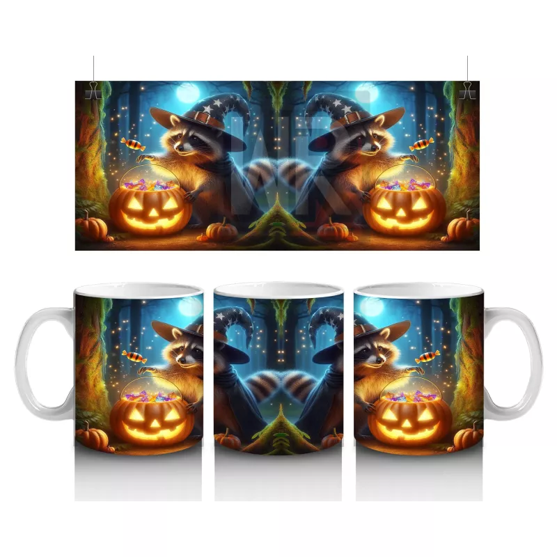 Şeker Temalı Renkli Canavar Figürleriyle Eğlenceli Cadılar Bayramı Baskılı Kupa