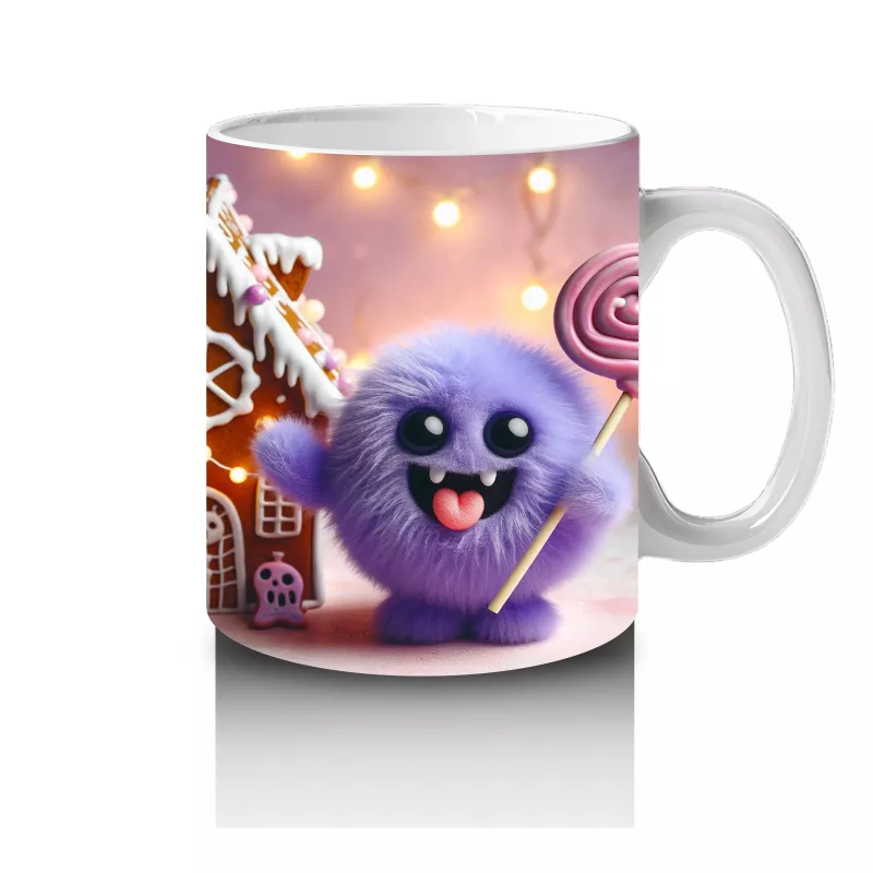 Şekerlemelerle Süslenmiş Perili Kurabiye Ev Figürlü Cadılar Bayramı Baskılı Kupa Bardak - 4