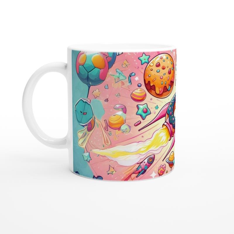 Şekerli Uzay Macerası Temalı Çocuklara Özel Baskılı Kupa Bardak - 2