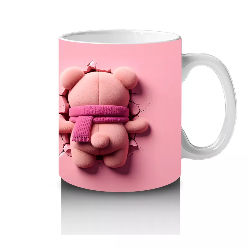 Sevimli Ayıcık ve Kalpli Oyuncak – Baskılı Kahve Kupası - 4