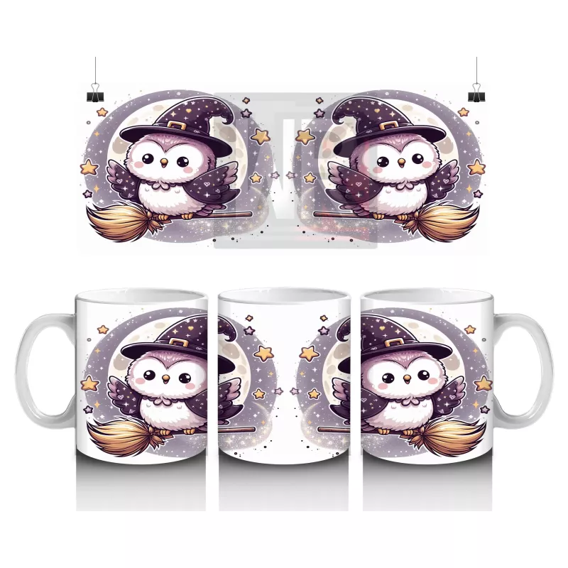 Sevimli Hayalet Figürlü Şeker Sepetli Çocuklara Özel Cadılar Bayramı Baskılı Kupa