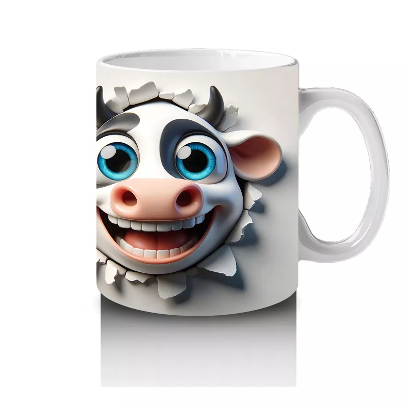 Sevimli İnek Çifti – Baskılı Kahve Kupası - 4