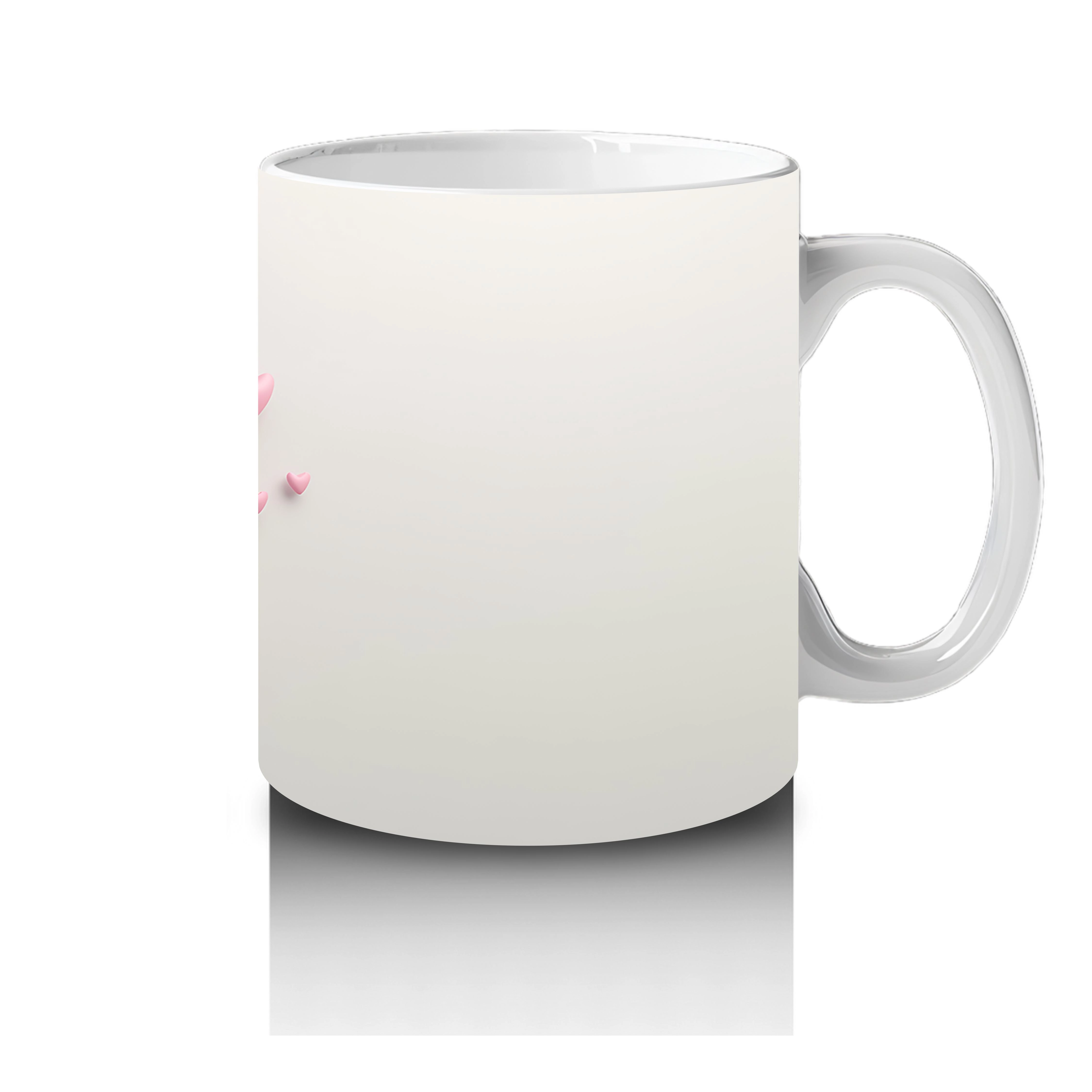 Sevimli Köpek Balığı Kalplerle Çevrili – Baskılı Kahve Kupası - 4