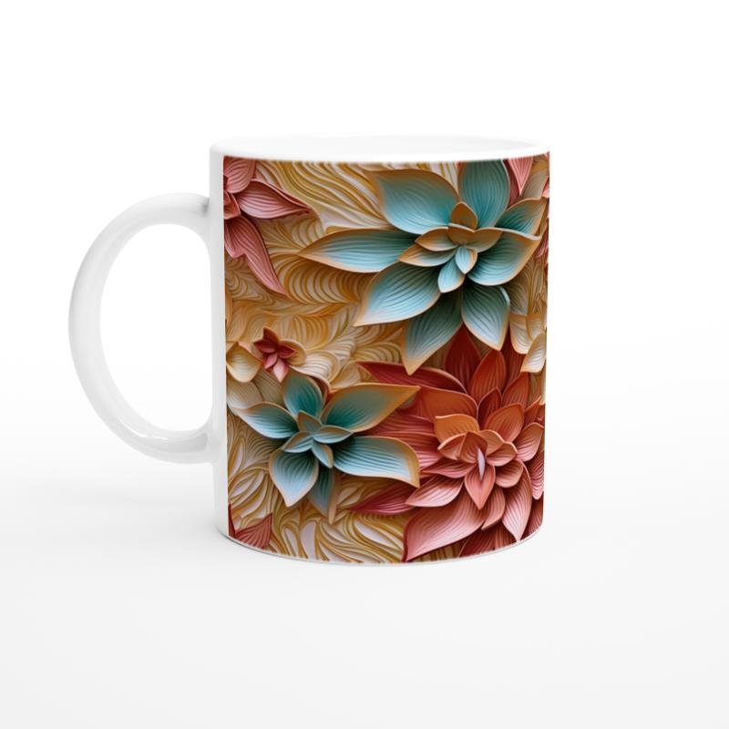 Sıcak Bahar Dokunuşlu Çiçekli Kupa Bardak