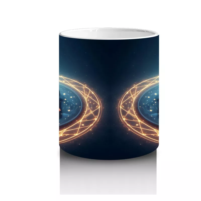 Sihirli Şapkalı Kedi Figürlü Işıltılı Halloween Baskılı Kupa - 3