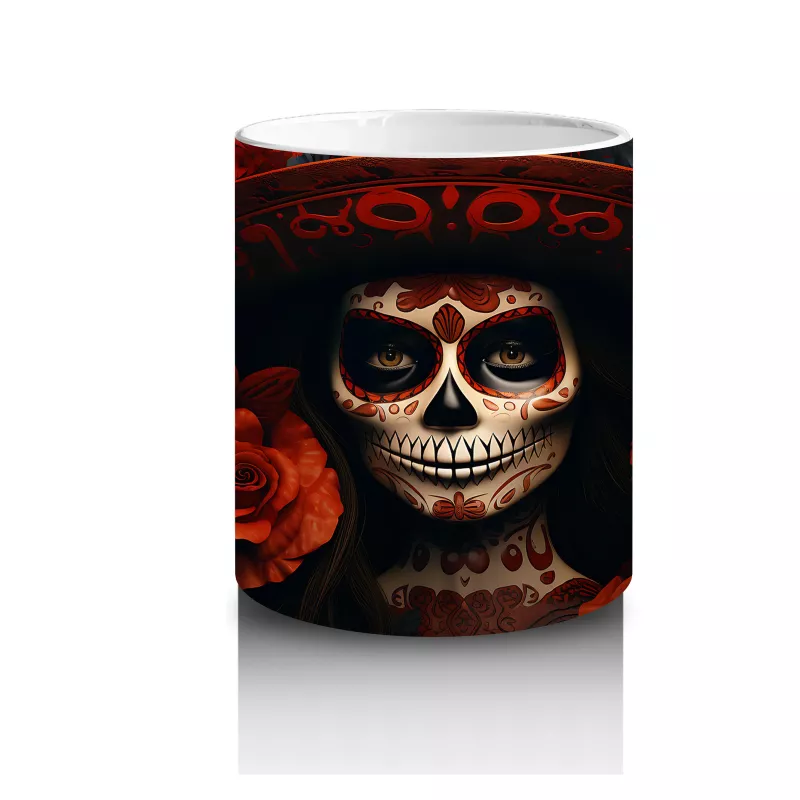 Simsiyah Şapka ve Kırmızı Gül Bahçesi – Hediyelik Kahve Kupası - 3