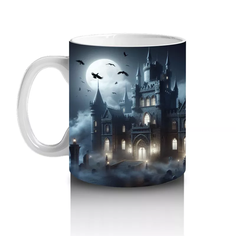 Sisli Ormanda Büyü Ayini Yapan Cadılar Temalı Baskılı Kupa Bardak - 2