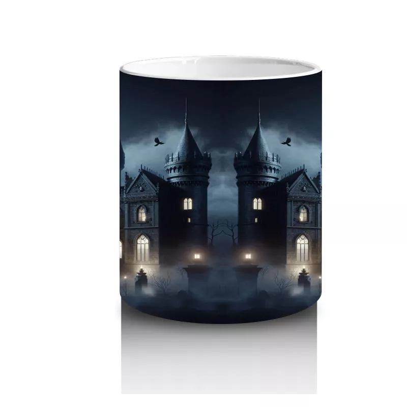 Sisli Ormanda Büyü Ayini Yapan Cadılar Temalı Baskılı Kupa Bardak - 3