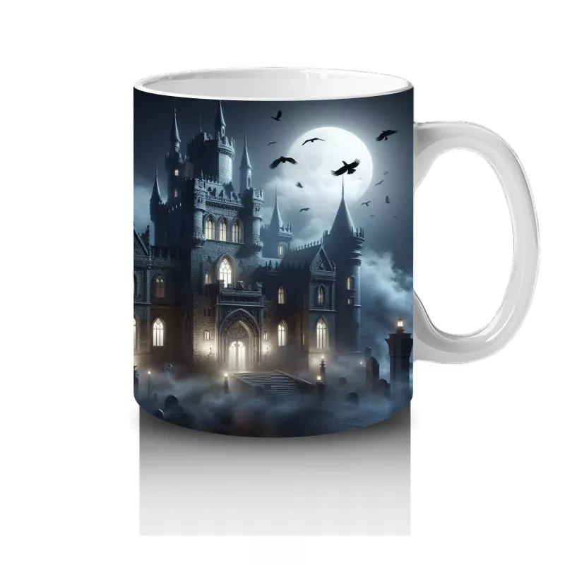 Sisli Ormanda Büyü Ayini Yapan Cadılar Temalı Baskılı Kupa Bardak - 4