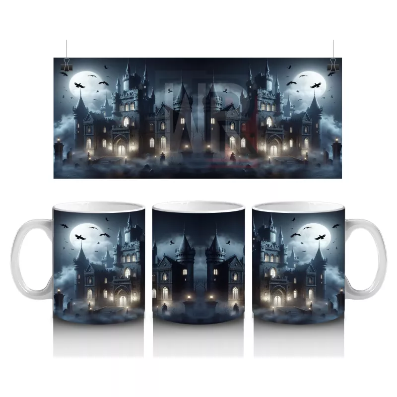 Sisli Ormanda Büyü Ayini Yapan Cadılar Temalı Baskılı Kupa Bardak