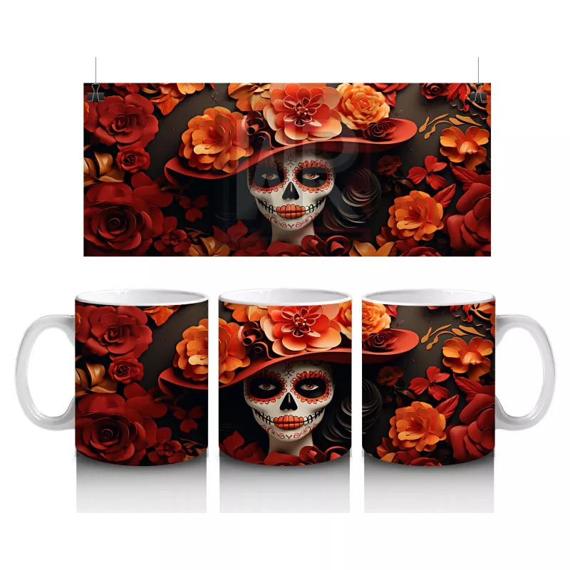 Siyah Şapka Altında Turuncu Gül Bakışı – Hediyelik Kahve Kupası