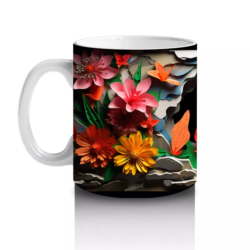 Siyah Zemin Üzerinde Parlayan Yusufçuk – Baskılı Kahve Kupası - 2