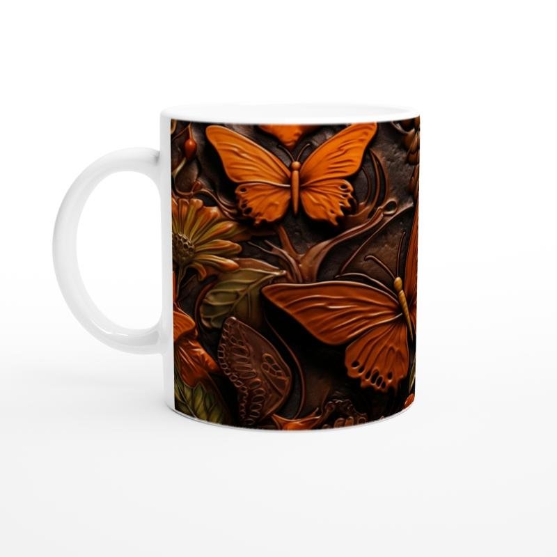 Sonbahar Renklerinde Kelebekler Temalı Baskılı Kupa Bardak - 2