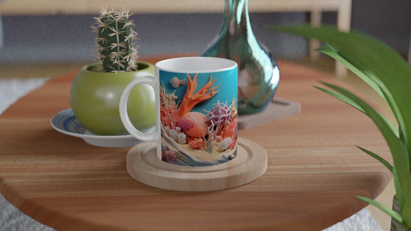 Soyut Mercan Dünyası Kupa Bardak - 4