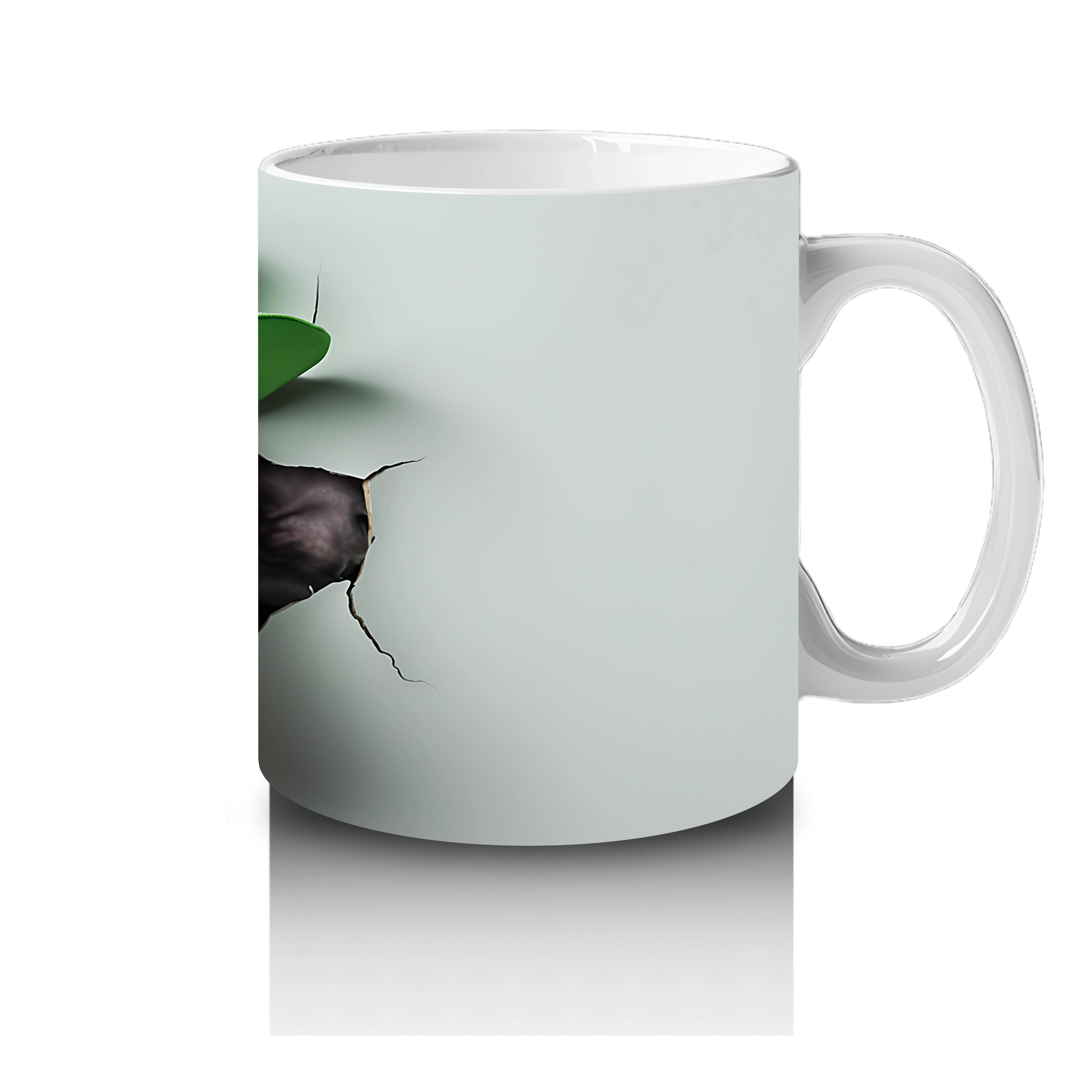 St. Patrick Şapkalı Gri Büyük Irk Köpek – Baskılı Kahve Kupası - 4