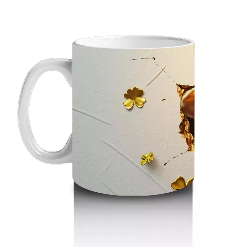 St. Patrick Şapkalı Tüylü Hamster – Baskılı Kahve Kupası - 2