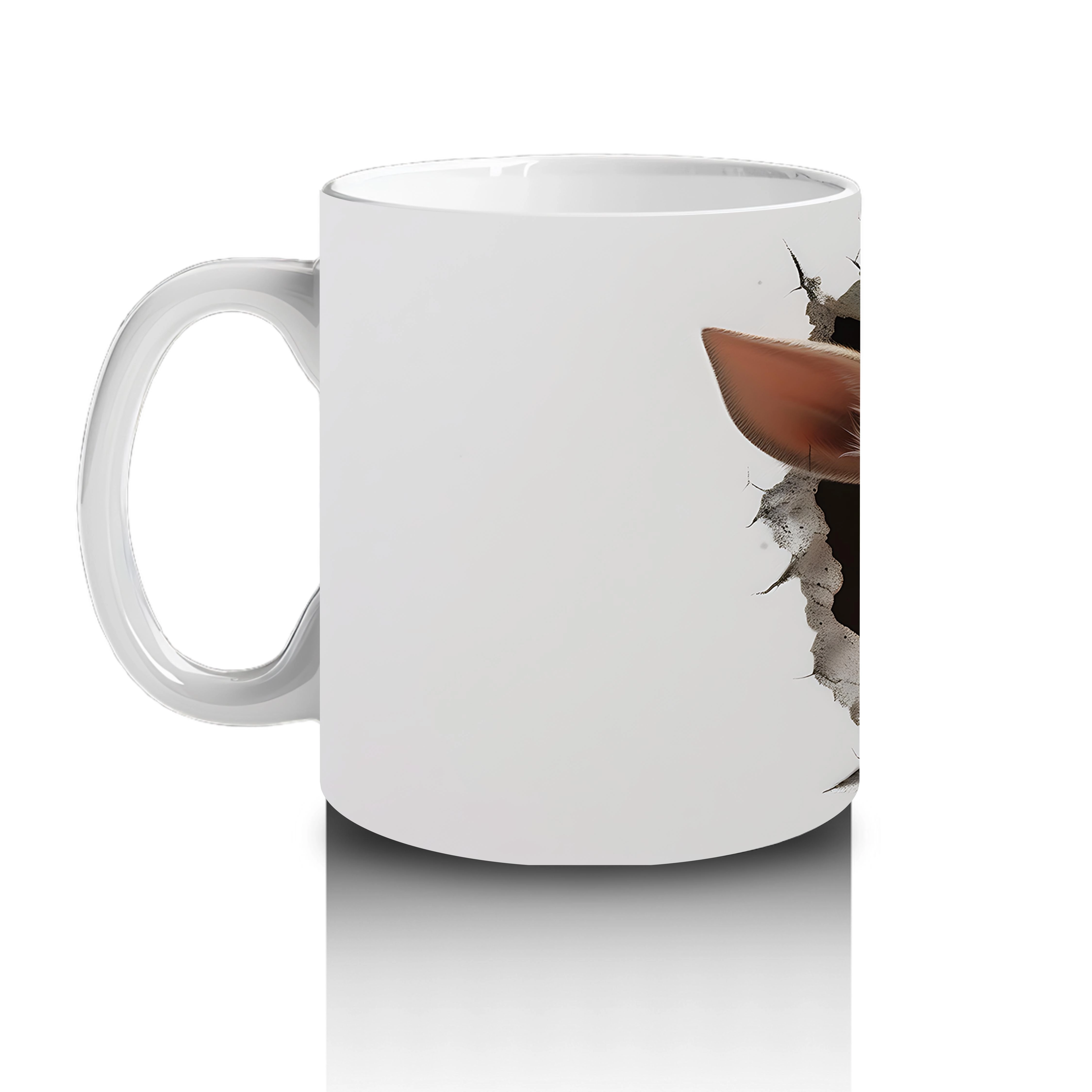 St. Patrick Şapkası Takmış Sevimli Geyik Yavrusu – Duvarı Delen 3D Kupa Tasarımı - 2