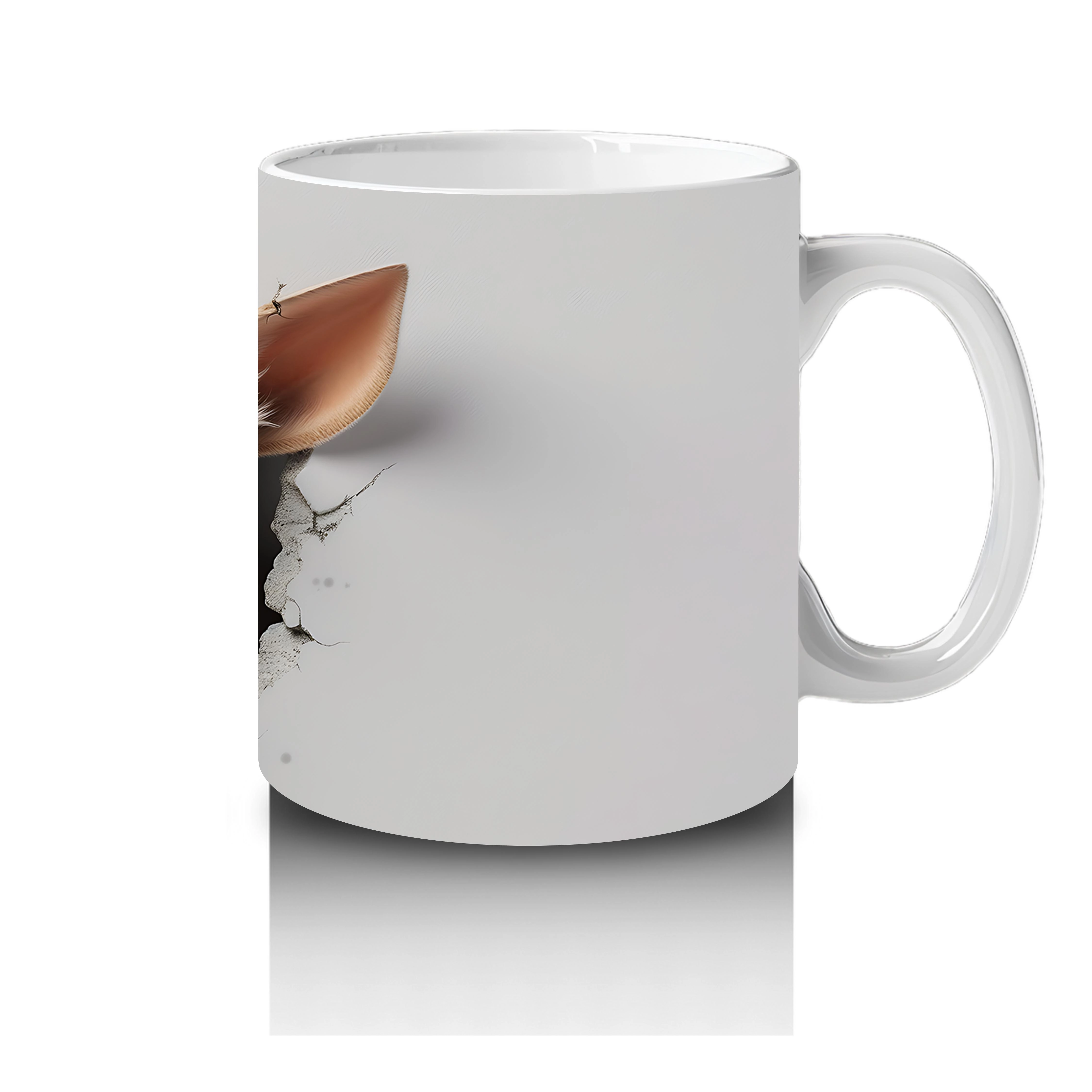 St. Patrick Şapkası Takmış Sevimli Geyik Yavrusu – Duvarı Delen 3D Kupa Tasarımı - 4