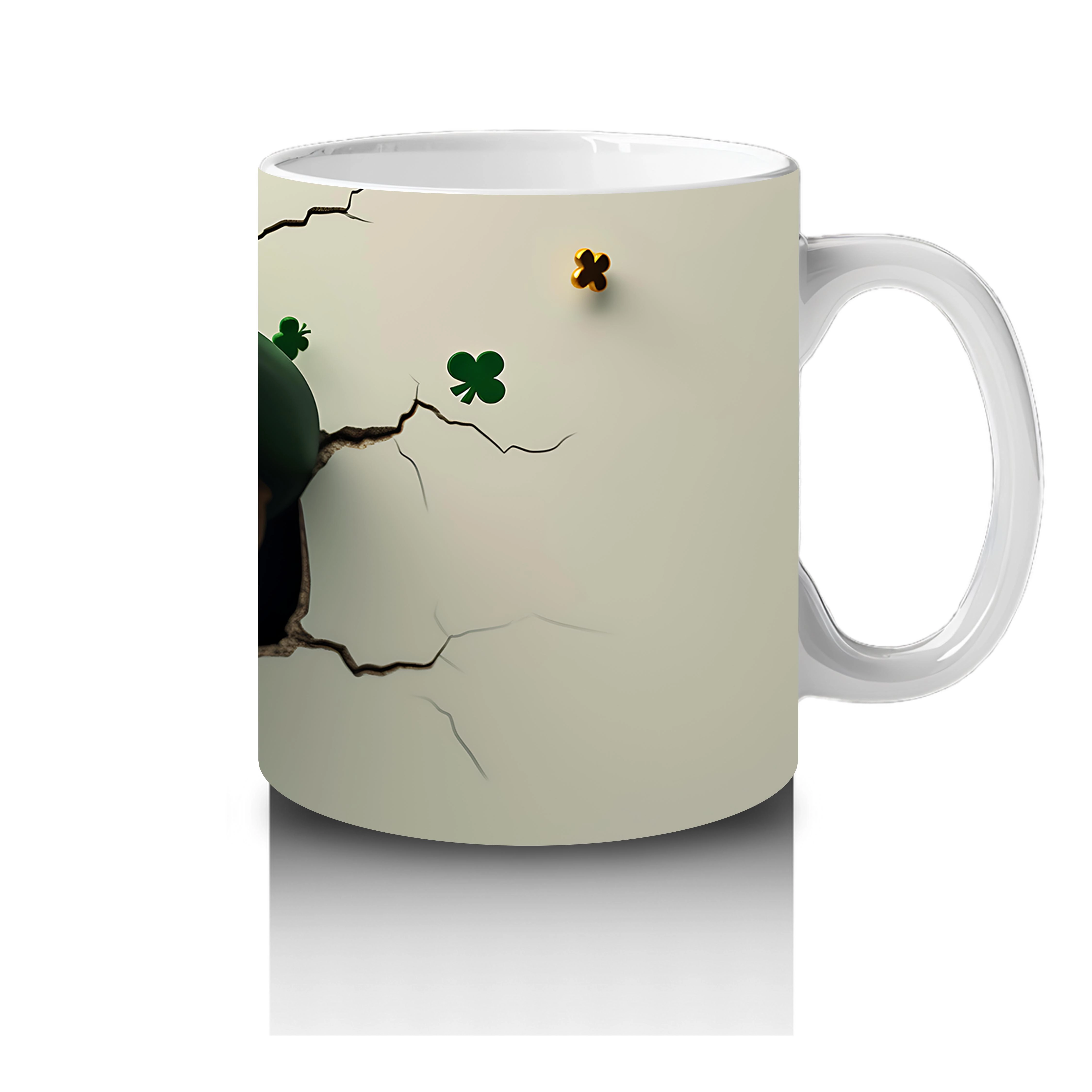 St. Patrick’s Şapkalı Çatlak Zeminden Bakan Dachshund - Baskılı kahve kupası - 4