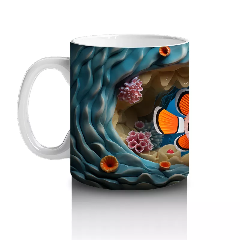 Sualtı Dünyasında Tek Palyaço Balığı – Baskılı Kahve Kupası - 2