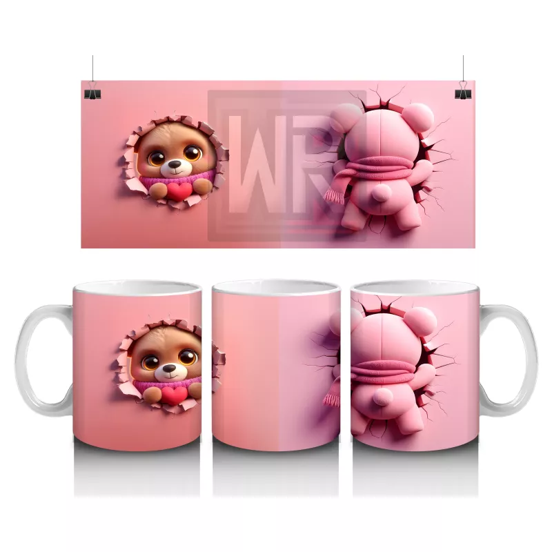 Tatlı Gülümsemesiyle Peluş Ayıcık – Baskılı Kahve Kupası